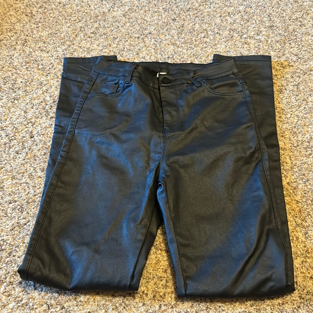 Leather skinny jeans